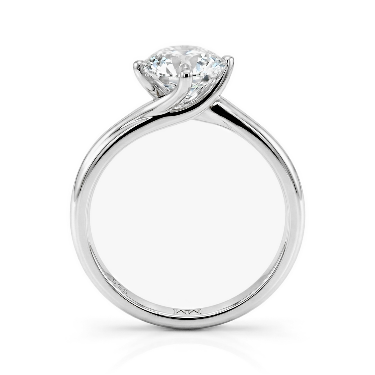 Circline - klassisk ensteinsforlovelsesring med rund moissanite