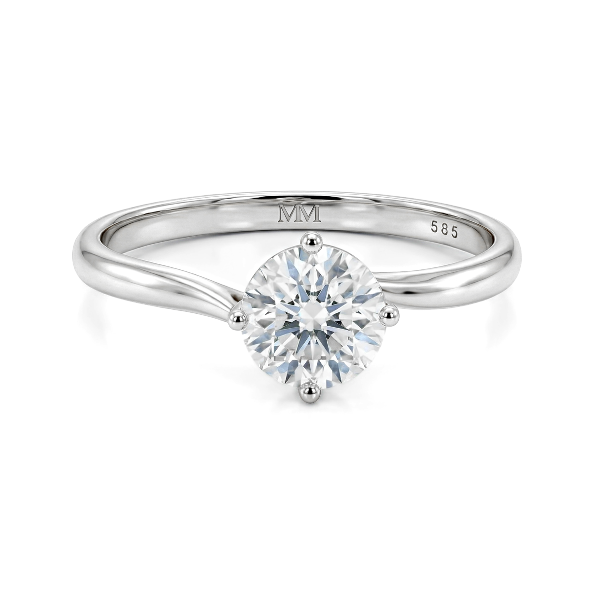 Circline - klassisk ensteinsforlovelsesring med rund moissanite