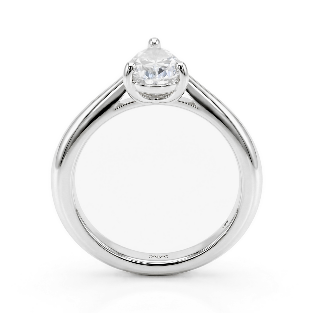 Larissa - ensteinsring med dråpeformet moissanite
