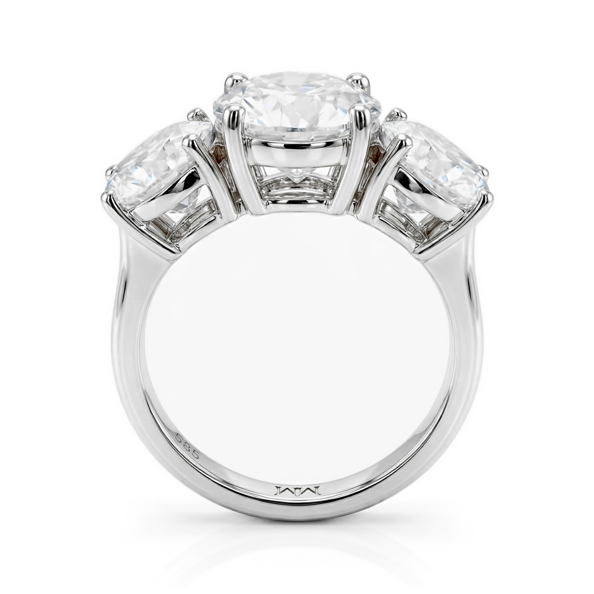 Triadique - klassisk tresteins-forlovelsesring med moissanite