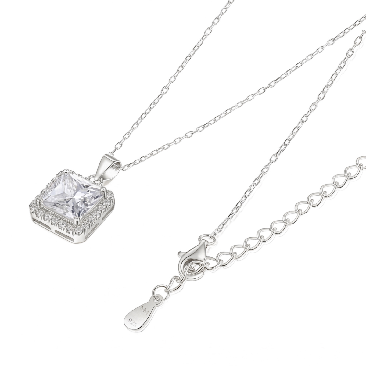 Radiance - halo-anheng med prinsesseslipt moissanite