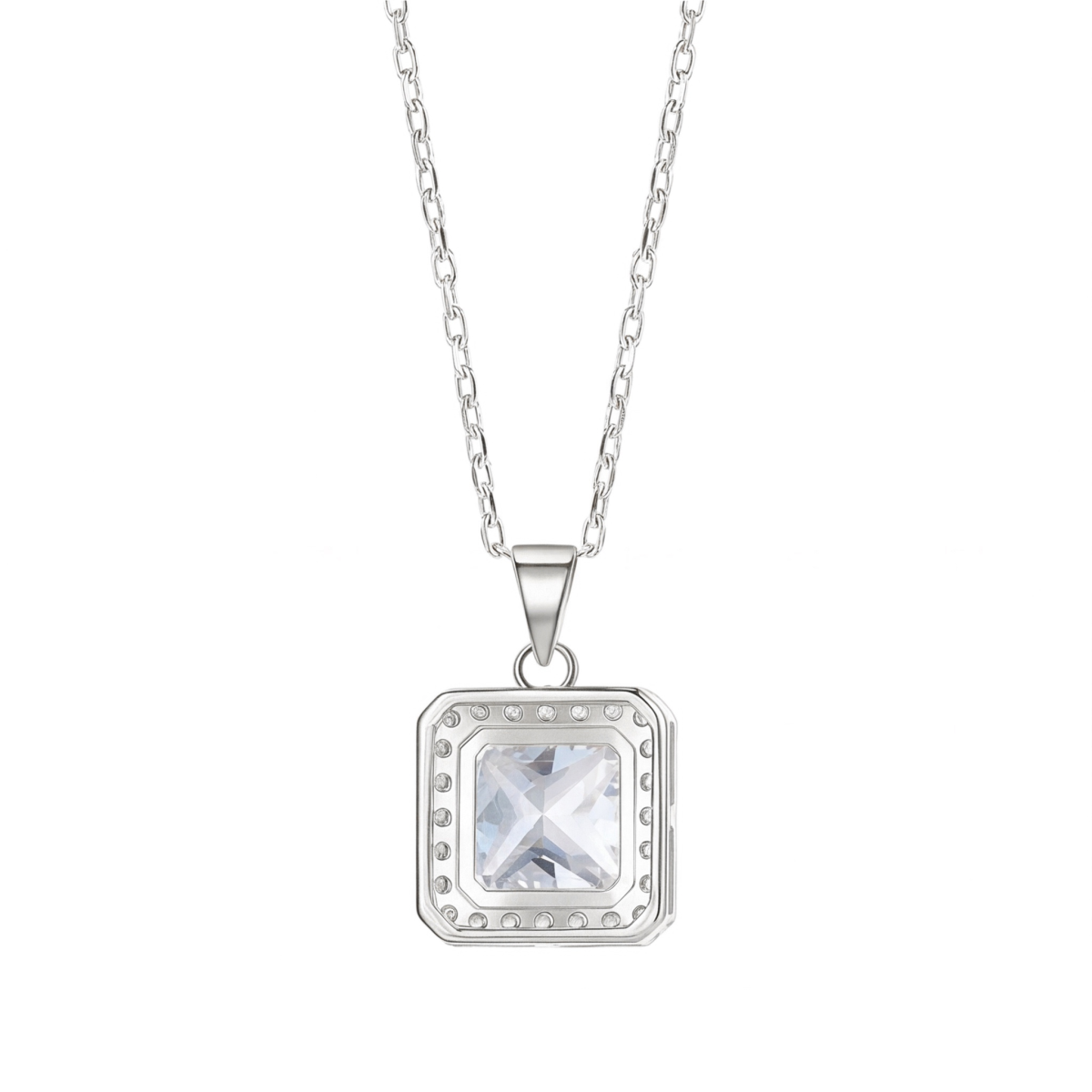 Radiance - halo-anheng med prinsesseslipt moissanite