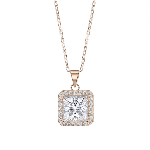 Radiance - halo-anheng med prinsesseslipt moissanite