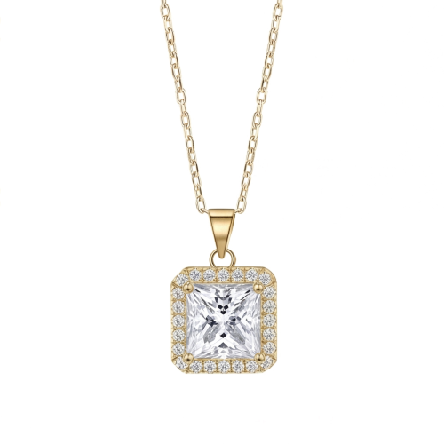 Radiance - halo-anheng med prinsesseslipt moissanite
