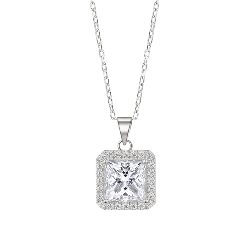 Radiance - halo-anheng med prinsesseslipt moissanite