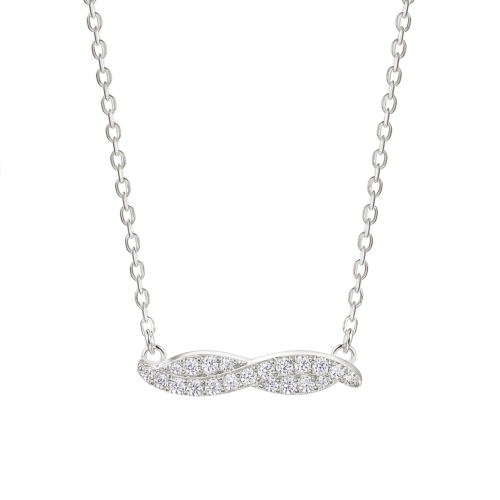 Astrid - marquise-inspirert moissanite-halskjede med pavéfatning