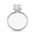 Mirabelle - ensteinsring med radiantslipt moissanite, kurvfatning og skjult halo