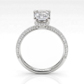 Veridian - ring med smaragdslipt moissanite og pavéfattet ringskinne