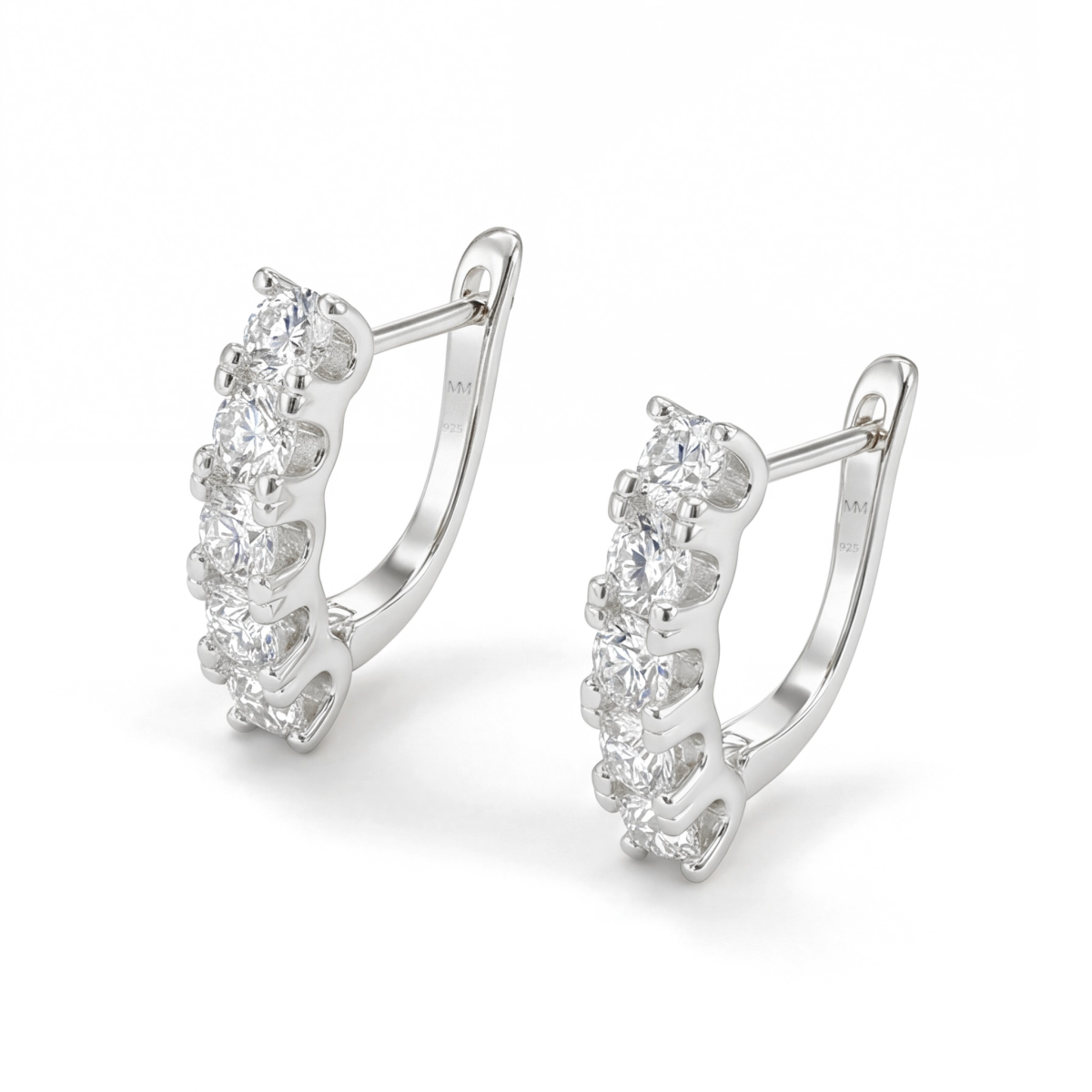 Cascade - lineære øreringer med moissanite