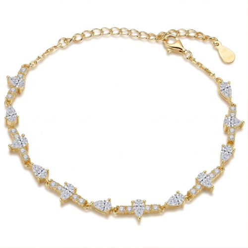 Perlette - armbånd med moissanite i dråpeformet slip og elegant symmetri