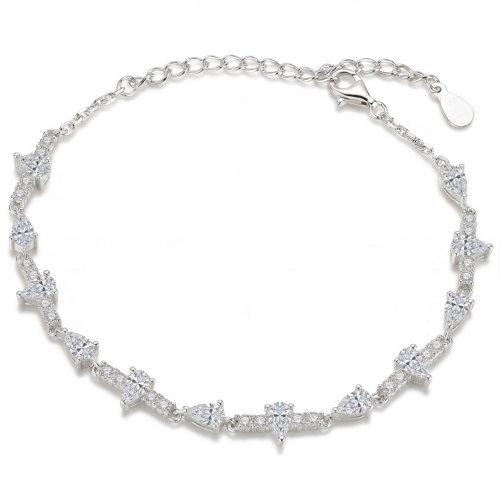Perlette - armbånd med moissanite i dråpeformet slip og elegant symmetri