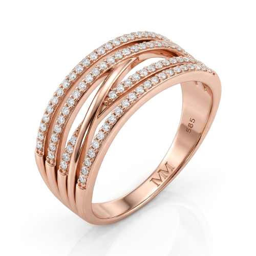 Estrella – ring med kryssende linjer og moissanite