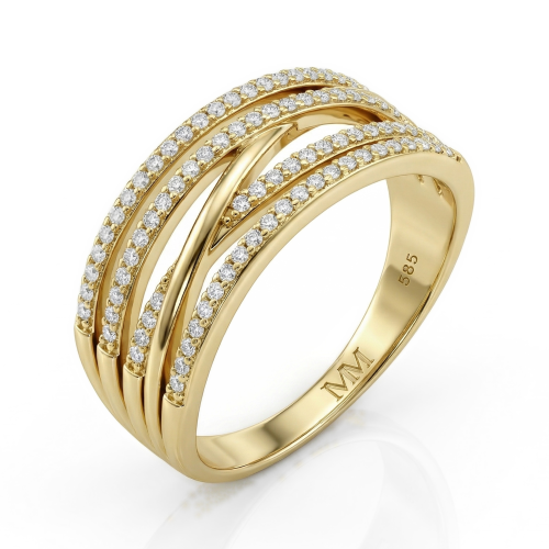 Estrella – ring med kryssende linjer og moissanite