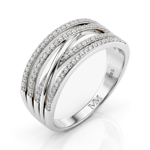 Estrella – ring med kryssende linjer og moissanite