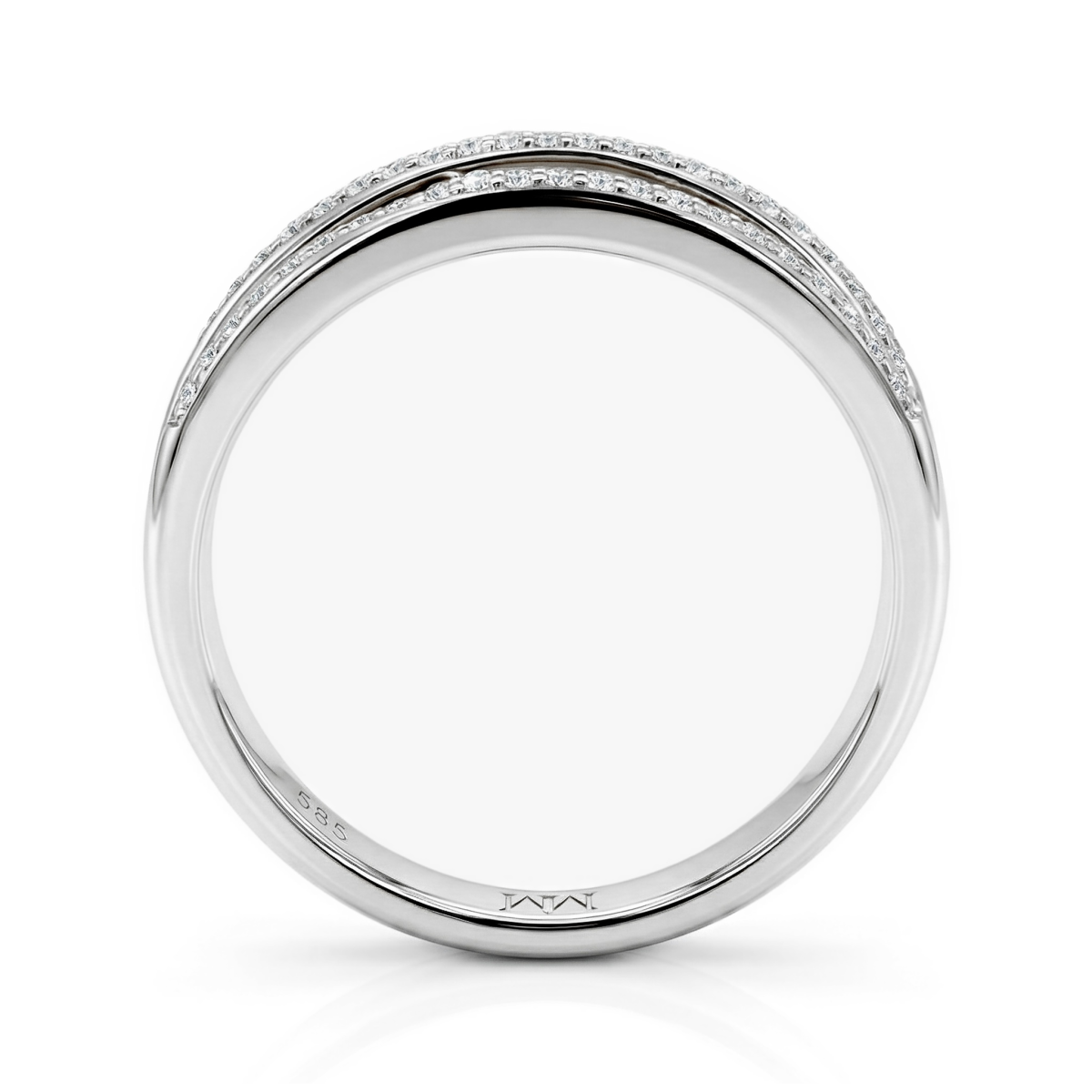 Estrella - ring med kryssende linjer og moissanite