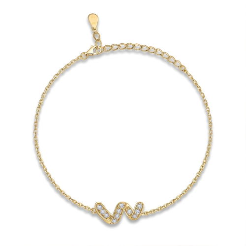 Serpentine - armbånd med moissanite, evighetssymbol og pavéfattede edelstener
