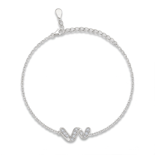 Serpentine - armbånd med moissanite, evighetssymbol og pavéfattede edelstener