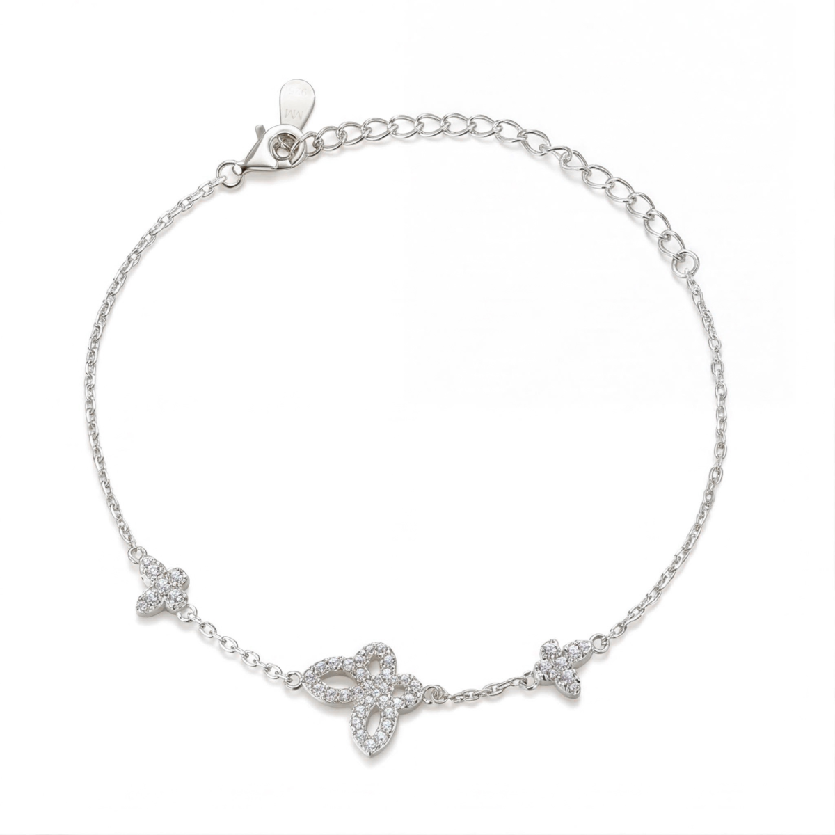 Orchidea - armbånd med marquiseslipt moissanite og blomstermotiver