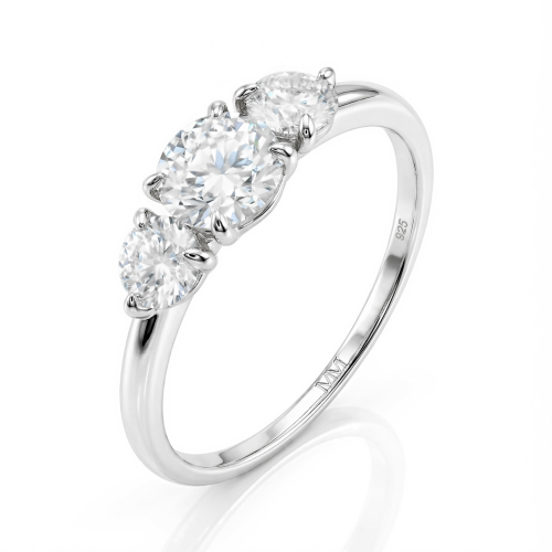 Aventine - ring med tre moissanitesteiner