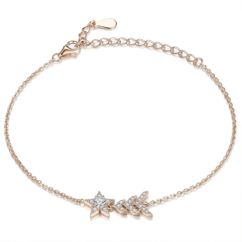 Stellaris - justerbart armbånd med stjerneformet charm med moissanite i pavéfatning