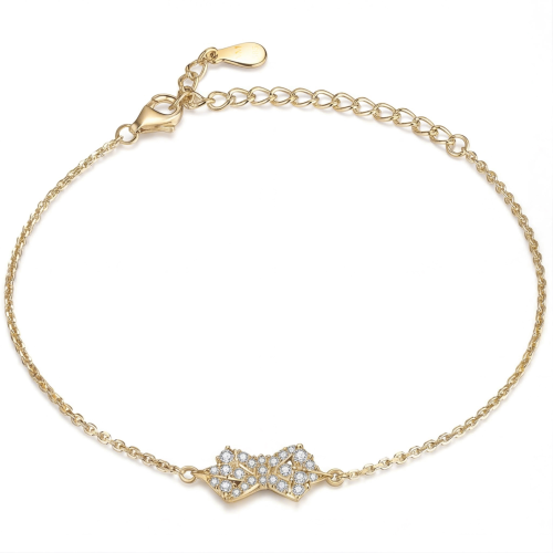 Gleamique - moissanite-armbånd med sløyfemotiv og justerbart kjede