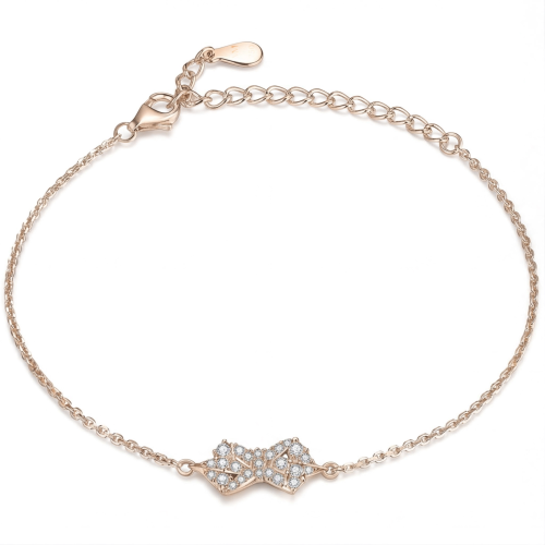 Gleamique - moissanite-armbånd med sløyfemotiv og justerbart kjede