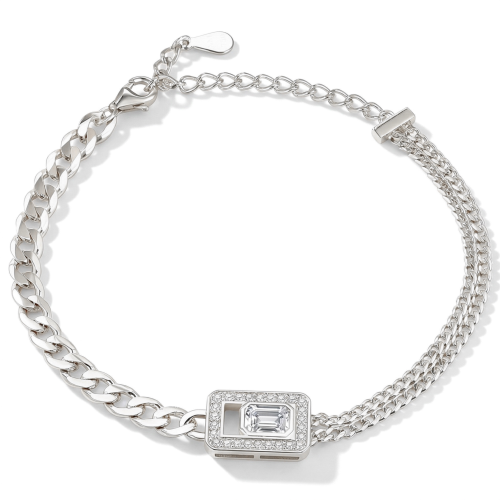 Verdura - armbånd med smaragdslipt moissanite og halodesign