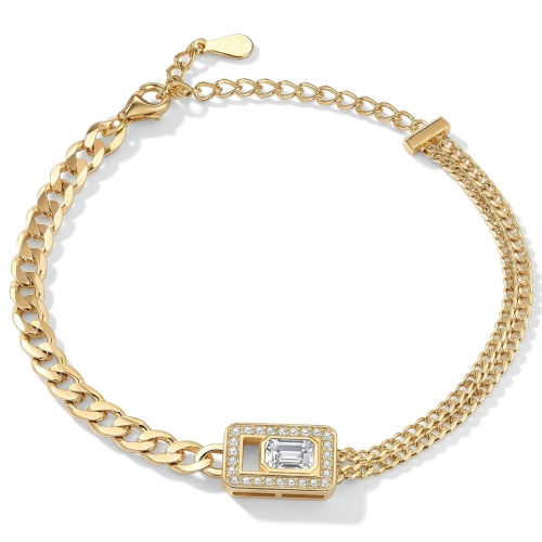 Verdura - armbånd med smaragdslipt moissanite og halodesign