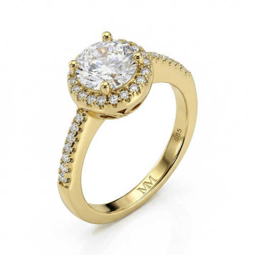 Seraphina - forlovelsesring med moissanite og halo