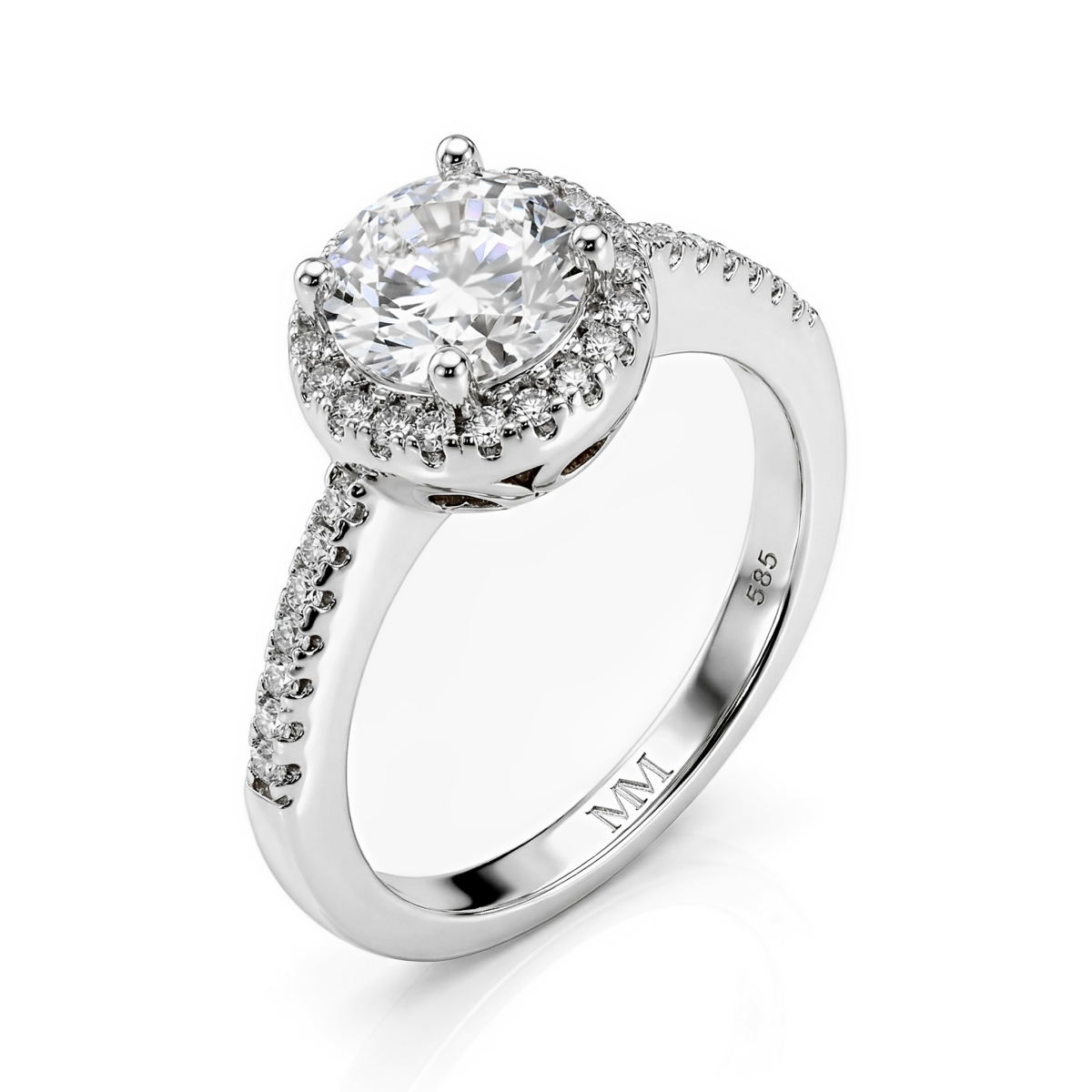 Seraphina – forlovelsesring med moissanite og halo | My Moissanite