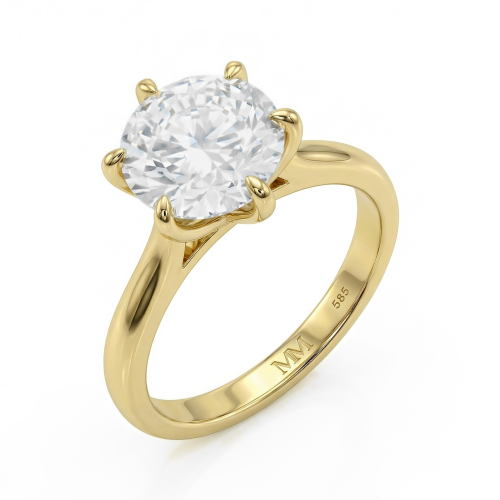 Circlique - forlovelsesring med moissanite, utformet som ensteinsring