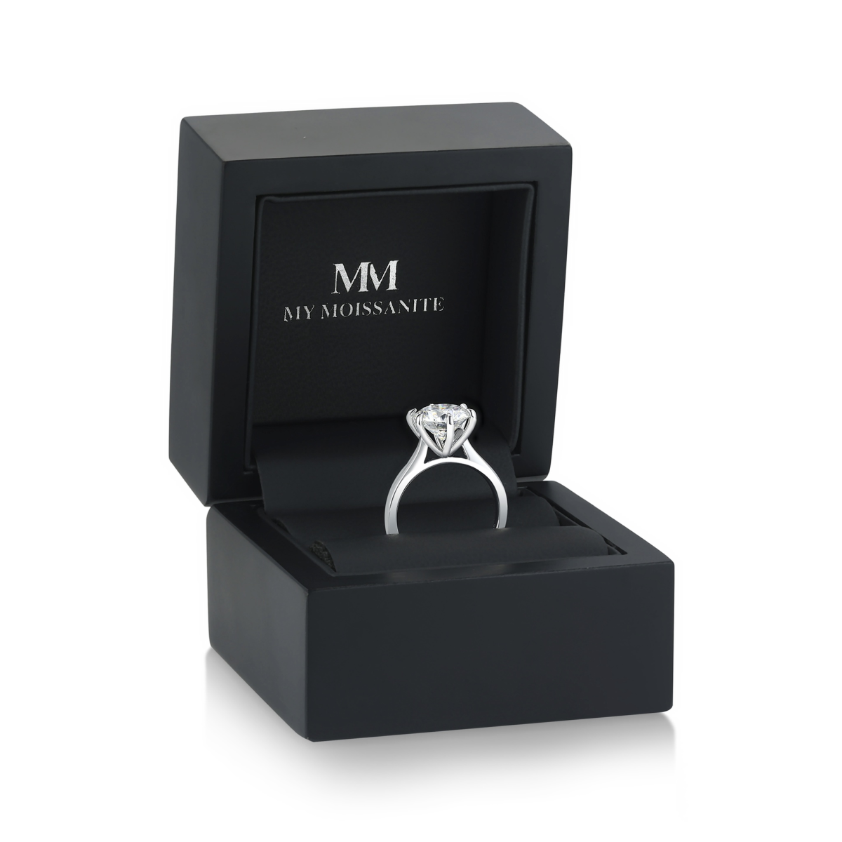 Circlique - forlovelsesring med moissanite, utformet som ensteinsring