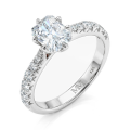 Lumiere - ring med radiantslipt moissanite og pavéfattede steiner