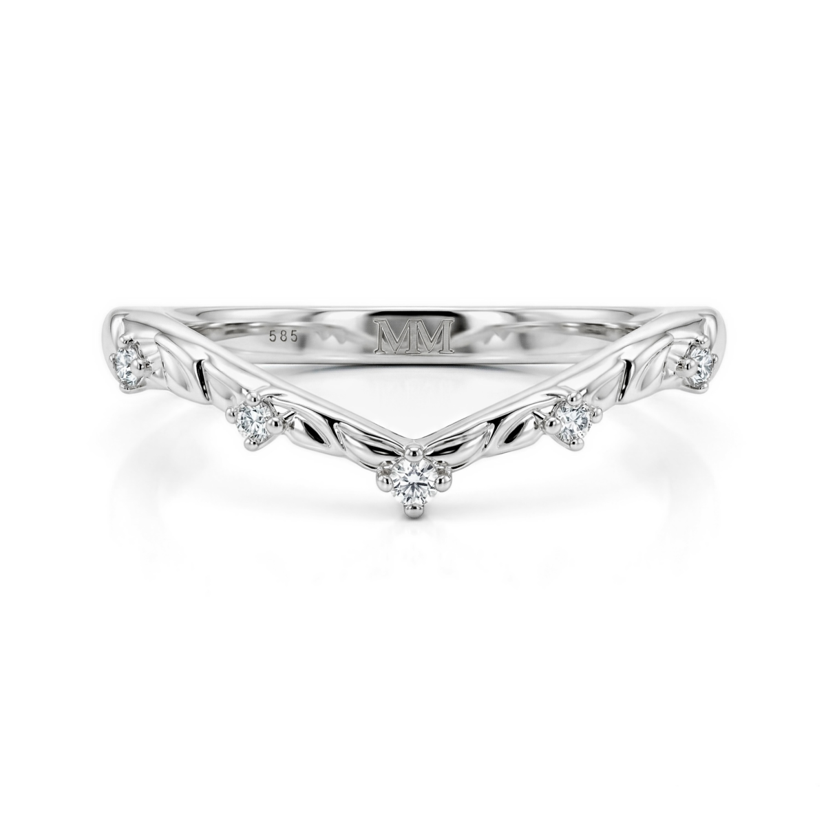 Vinea - naturinspirert giftering med moissanite med blad- og rankemotiver