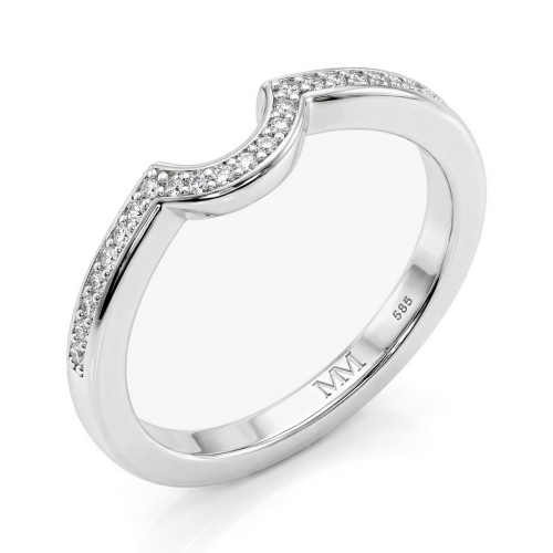 Cirquette - kurvet giftering med moissanite og aksentsteiner Cirquette - kurvet giftering med moissanite og aksentsteiner