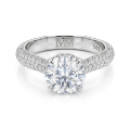 Cassiane - forlovelsesring med moissanite og pavéfattede aksentsteiner