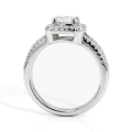 Evora – ring med moissanite i halofatning og delt ringskinne