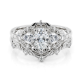 Fiorine - brudesett med ovalslipet moissanite og botanisk design