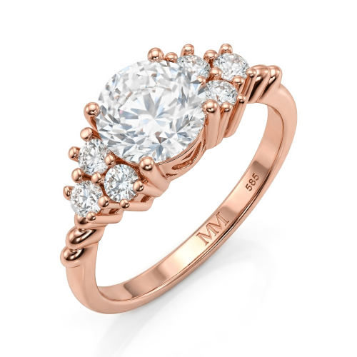 Astral - forlovelsesring med moissanite og sidesteiner