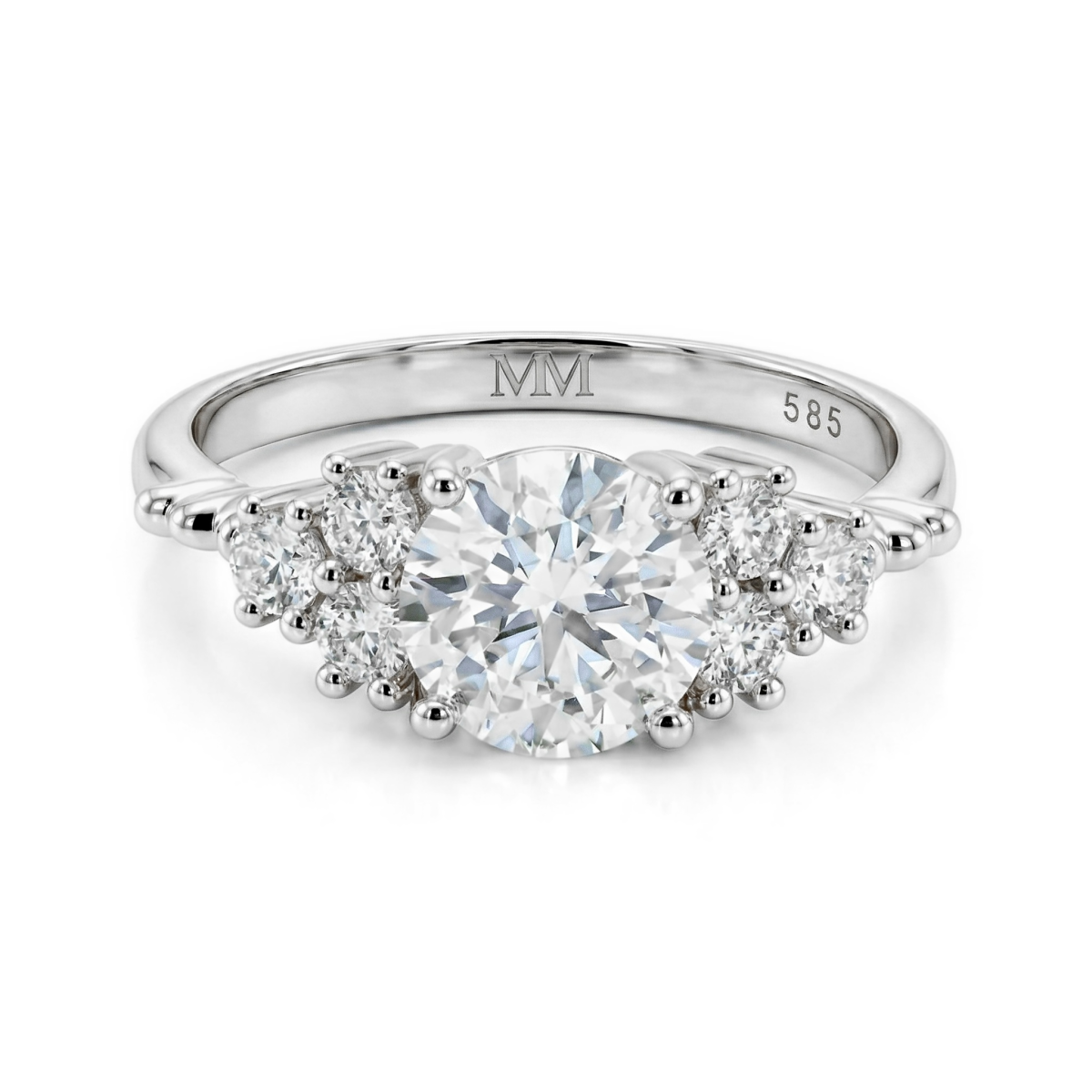 Astral - forlovelsesring med moissanite og sidesteiner
