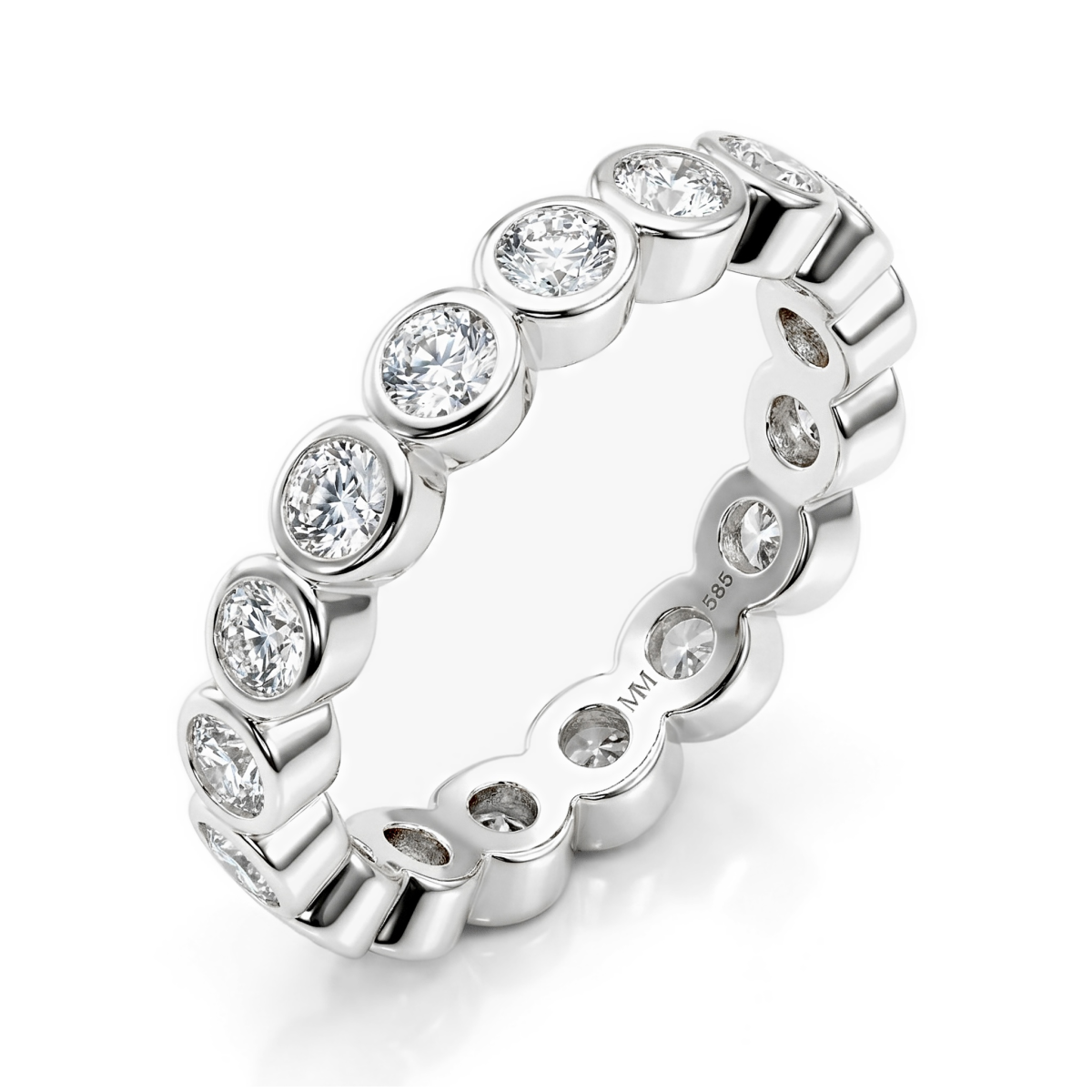 Orbella - alliansering med moissanite i sargfatning