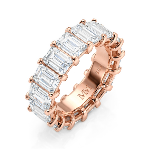 Eterna - alliansering med smaragdslipt moissanite