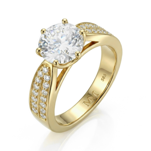 Sylphie – forlovelsesring med moissanite og doble sidesteiner