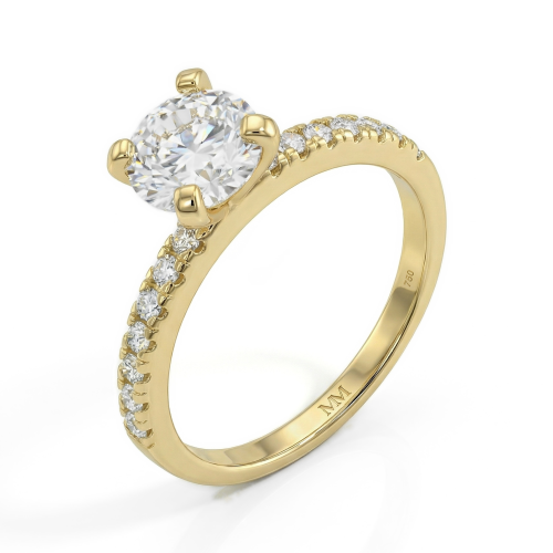 Finesse - forlovelsesring med moissanite og sidesteiner