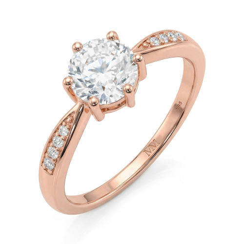 Stellar - forlovelsesring med moissanite og pavéfattede sidesteiner