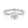 Stellar - moissanite-forlovelsesring med pavéfattede sidesteiner og delt ringskinne