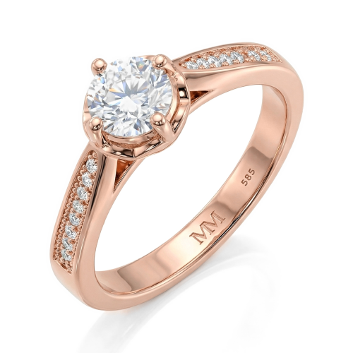 Celeste - forlovelsesring med moissanite og pavéfattede sidesteiner