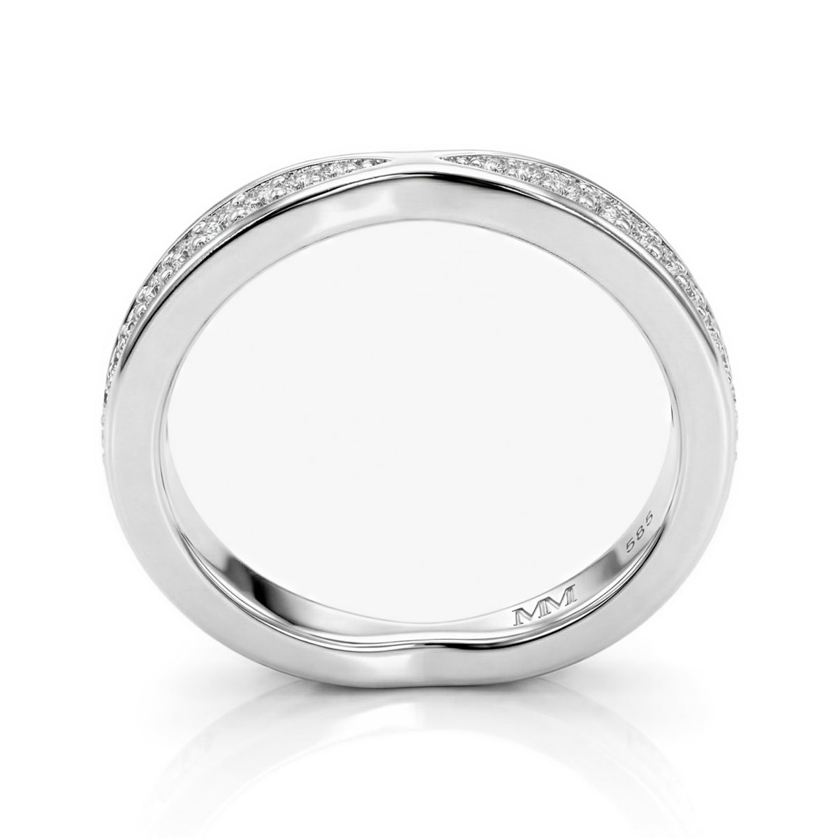 Aria - buet giftering med moissanite og pavéfatning