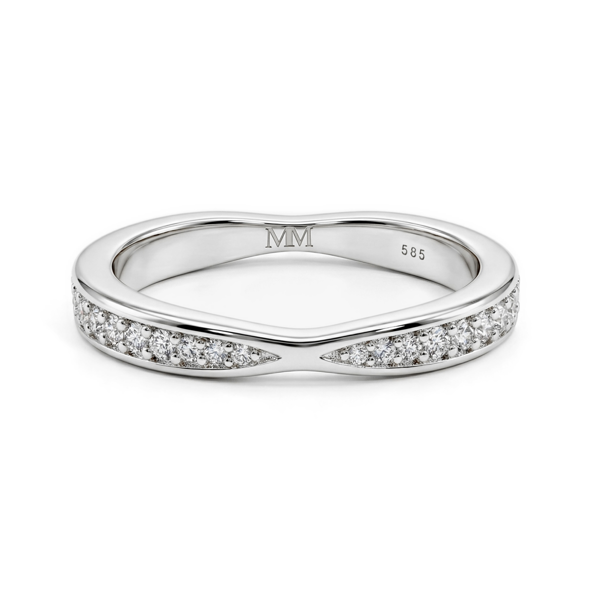 Aria - buet giftering med moissanite og pavéfatning