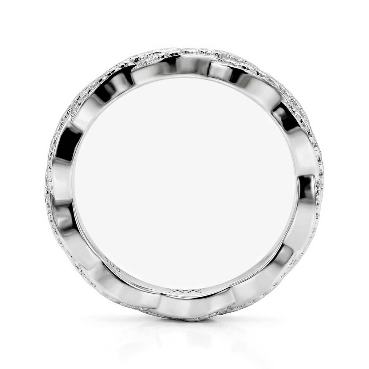 Seraph - alliansering med moissanite og tvinnet pavédesign